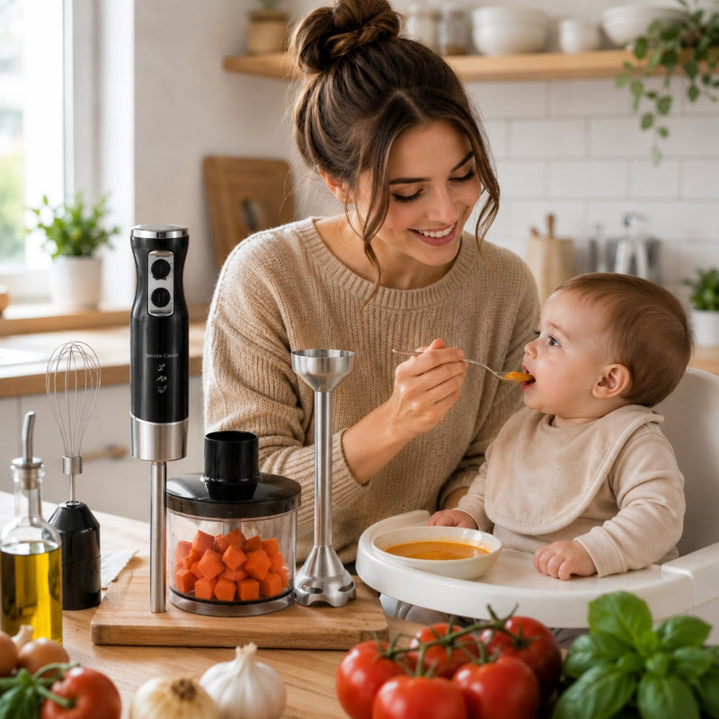maman nourris bebe mixeur soupes