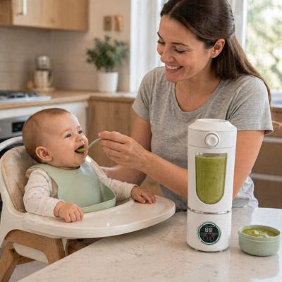 mammam nourit bebe pure fait avvec blender portable