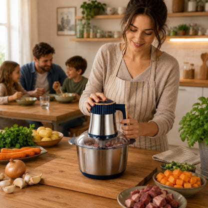 maman utilise hachoir viande électrique