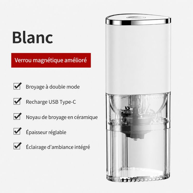 moulin à café électrique blanc
